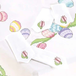 Herrschners Easter Egg Delights Napkins Stamped Cross-Stitch