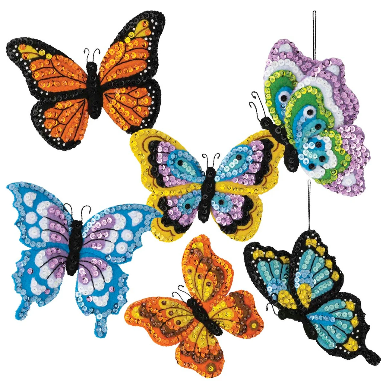 Bucilla Butterfly Garden Felt & Sequin Kit 1 Bucilla Butterfly Garden Felt & Sequin Kit