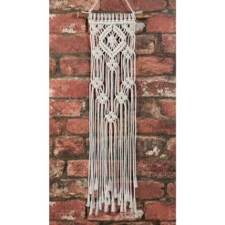 Solid Oak Lacy Diamonds Macrame