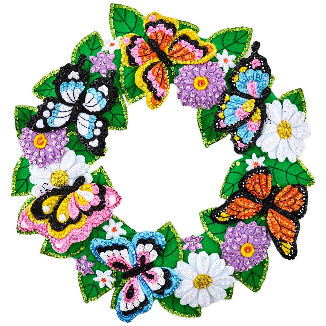 Bucilla Butterfly Garden Wreath Felt & Sequin Kit 1 Bucilla Butterfly Garden Wreath Felt & Sequin Kit