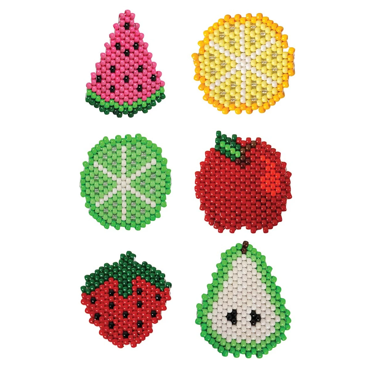 Herrschners Fresh Fruit Coasters Pony Bead Kit 1 Herrschners Fresh Fruit Coasters Pony Bead Kit