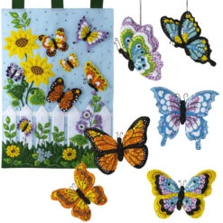 Bucilla Butterfly Garden Kits, Set Of 2 Felt & Sequin Kit