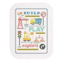 Herrschners Construction Crew Baby Quilt Stamped Cross-Stitch Kit