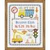 Herrschners Construction Crew Birth Record Counted Cross-Stitch Kit