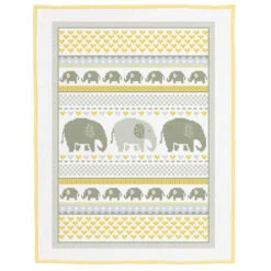 Herrschners Elephant Parade Baby Quilt Top Stamped Cross-Stitch Kit