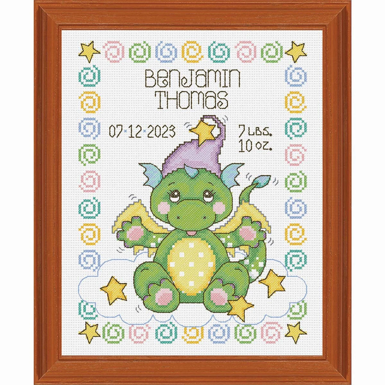 Baby By Herrschners Sleepy Dragons Birth Record Counted Cross-Stitch Kit 1 Baby By Herrschners Sleepy Dragons Birth Record Counted Cross-Stitch Kit