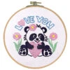 Craftways Panda With Heart Hoop Stamped Embroidery Kit