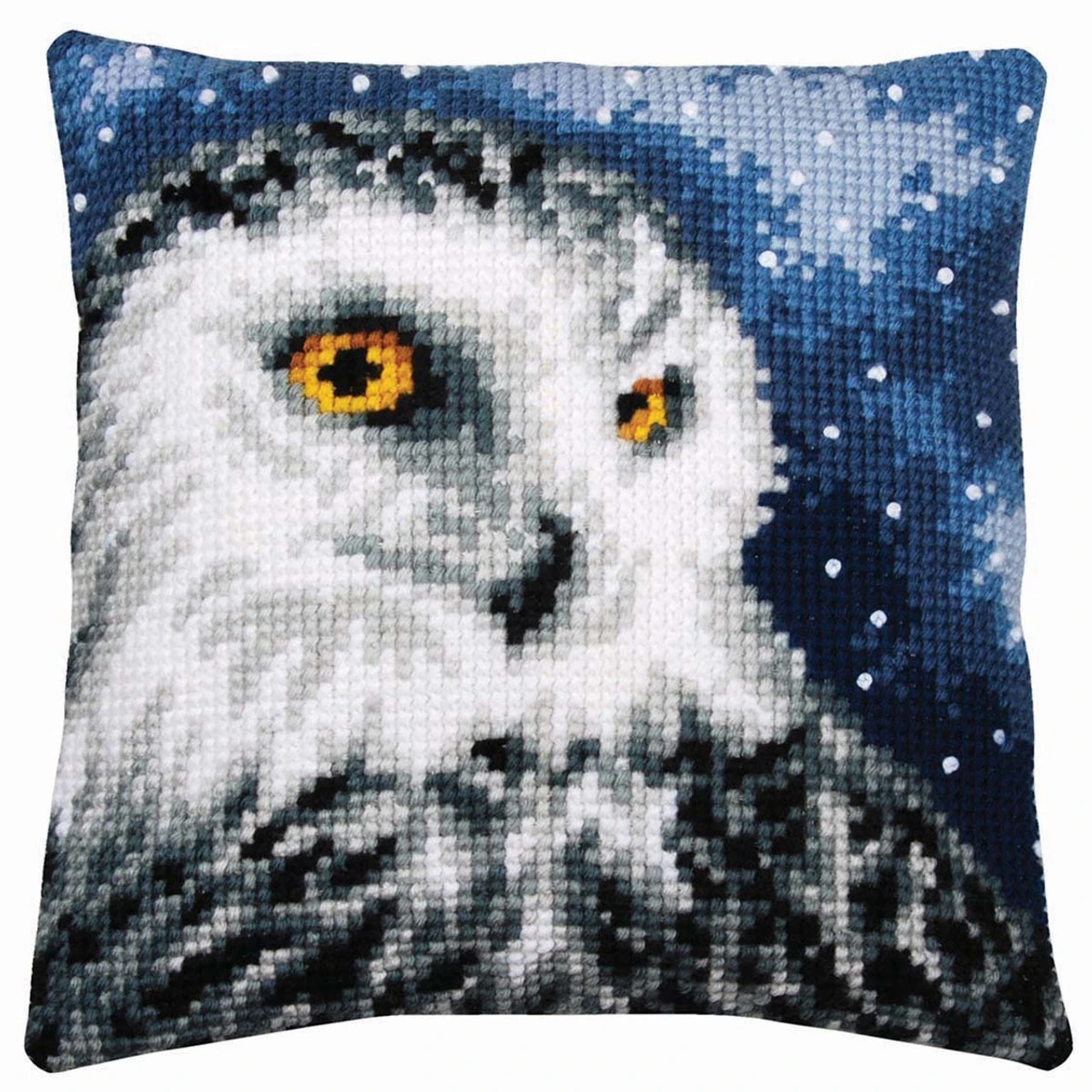 Vervaco Snowy Owl Pillow Cover Needlepoint Kit 1 Vervaco Snowy Owl Pillow Cover Needlepoint Kit