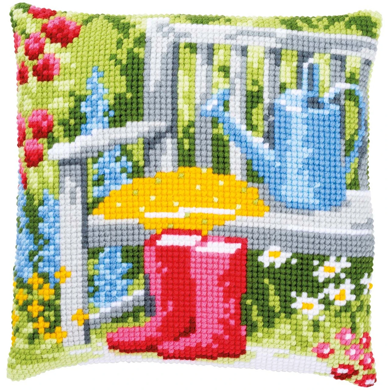 Vervaco My Garden Pillow Cover Needlepoint Kit 1 Vervaco My Garden Pillow Cover Needlepoint Kit