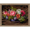 Orchidea Still Life With Pink Peonies Needlepoint Canvas