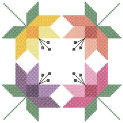 Herrschners Quilted Lotus Stamped Cross-Stitch