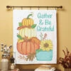 Herrschners Autumn Gather Lap Quilt Top Stamped Cross-Stitch Kit