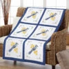 Herrschners Blue Jay Quilt Blocks Stamped Cross-Stitch