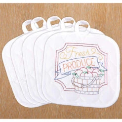 Herrschners Farmers Market Transfers & Pot Holders Iron-On Transfer Kit