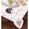 Nob Hill Violet Wreath Tablecloth Stamped Embroidery