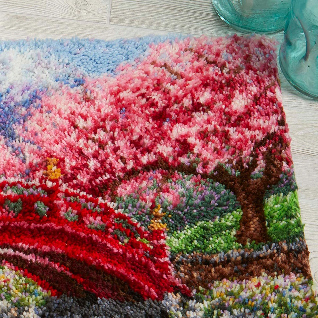 Herrschners Cherry Blossom Bridge Latch Hook Kit 2 Herrschners Cherry Blossom Bridge Latch Hook Kit - Image 2