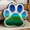 Herrschners Cool Tones Colorsplash Paw Print Latch Hook Kit