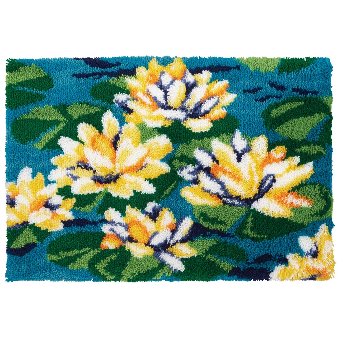 Herrschners Waterlily Pond Latch Hook Kit 1 Herrschners Waterlily Pond Latch Hook Kit