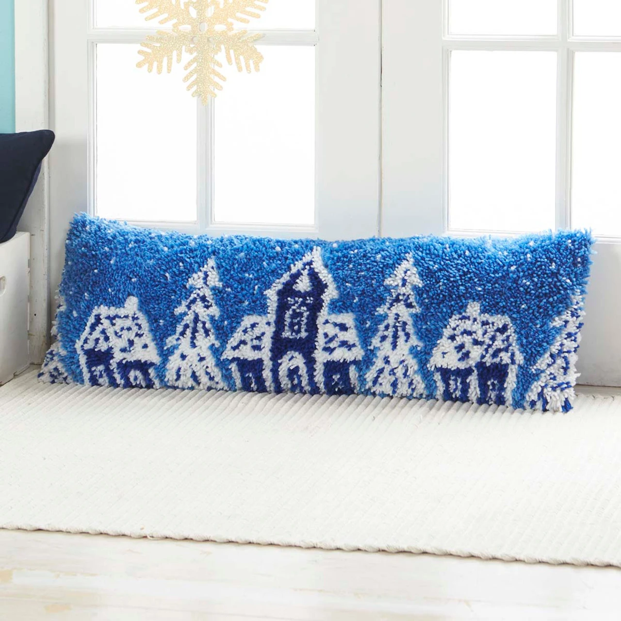 Herrschners Snow Village Draft Dodger Latch Hook Kit 1 Herrschners Snow Village Draft Dodger Latch Hook Kit