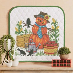 Herrschners Fall Friends Wall Hanging Stamped Cross-Stitch