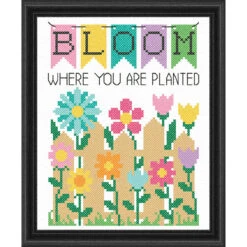 Herrschners Bloom Where You're Planted Stamped Cross-Stitch Kit