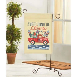 Herrschners Land Of Liberty Porch Flag Stamped Cross-Stitch Kit