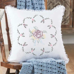 Herrschners Catherine Pillow Cover Stamped Embroidery