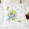Herrschners Tulip & Daffodil Spray Pillow Cover Stamped Embroidery Kit