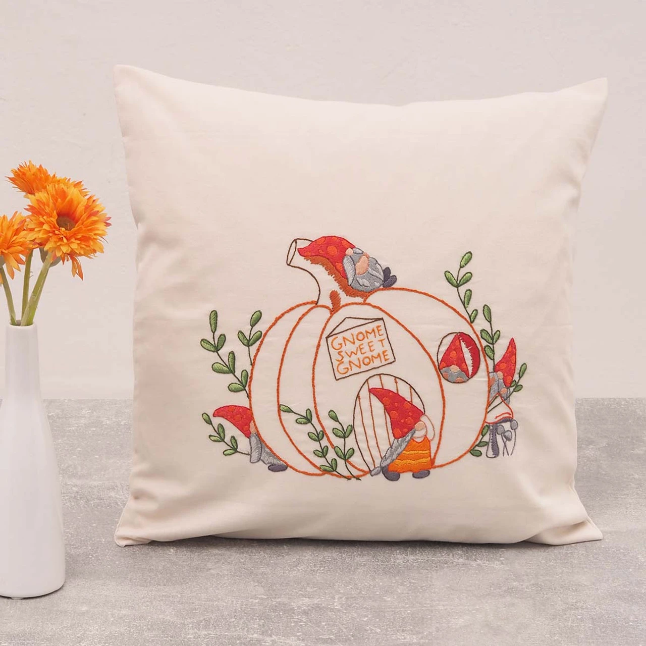 Craftways Gnome Sweet Gnome Pillows Stamped Embroidery Kit 3 Craftways Gnome Sweet Gnome Pillows Stamped Embroidery Kit - Image 3