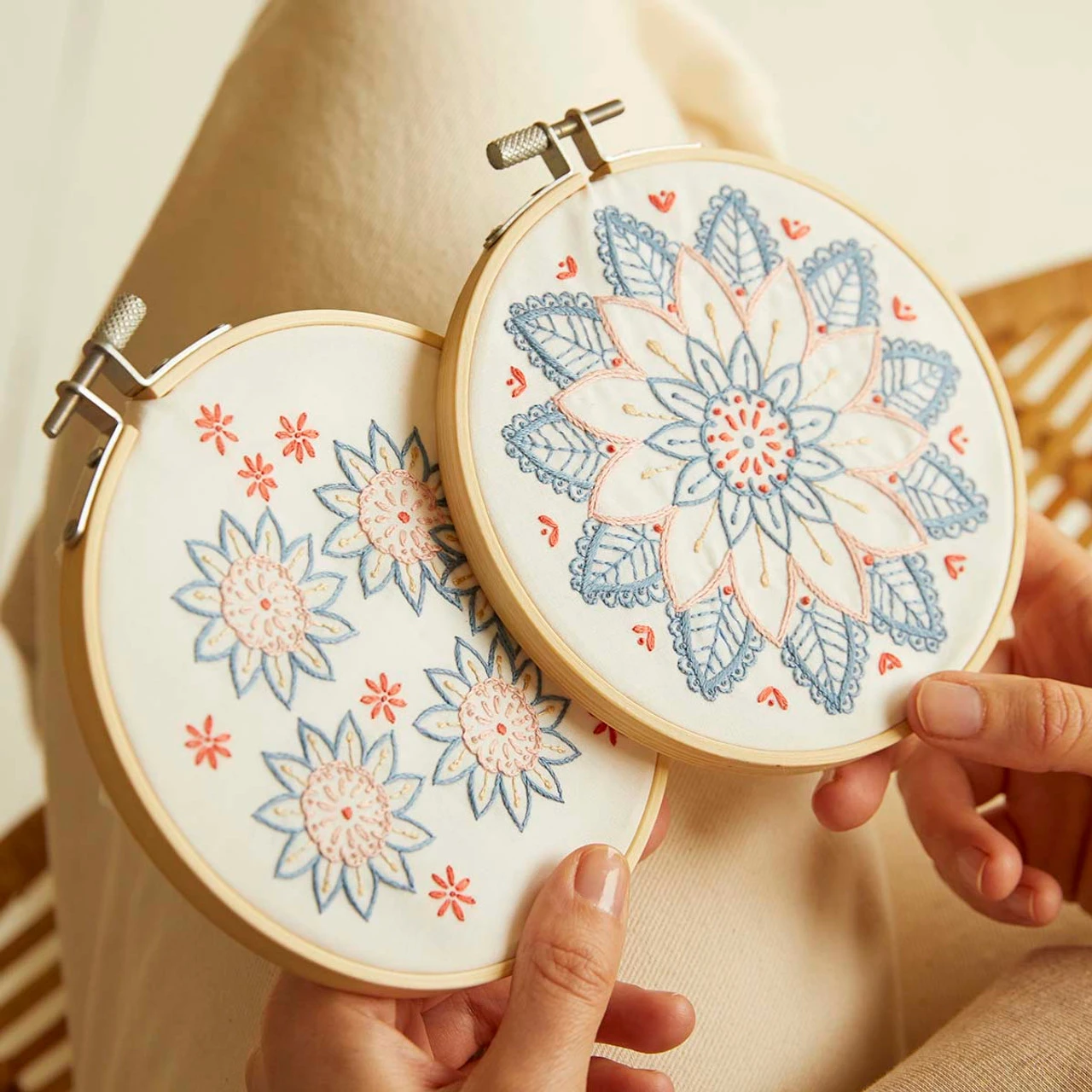 DMC The Mindful Mandala Hoop Stamped Embroidery Kit 1 DMC The Mindful Mandala Hoop Stamped Embroidery Kit