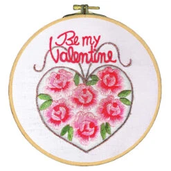 Craftways Be My Valentine Hoop Stamped Embroidery Kit