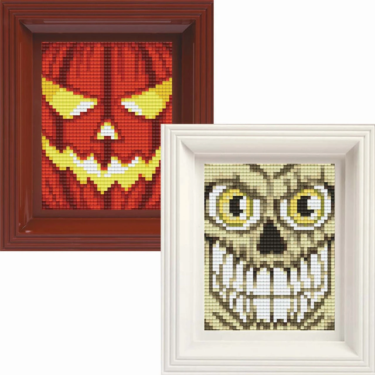 PixelHobby Jack O'Lantern & Skull Face, Set Of 2 Mosaic Art Kit 1 PixelHobby Jack O'Lantern & Skull Face, Set Of 2 Mosaic Art Kit