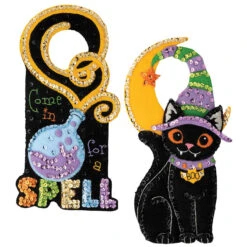 Bucilla Spellbound Greetings Door Hangers Felt & Sequin Kit