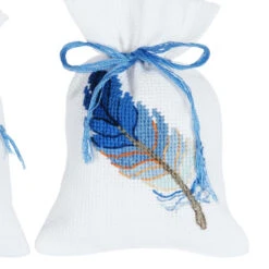 Vervaco Feathers Blue & Yellow Bag Counted Cross-Stitch Kit -Craft Haven Sales 181243 4 22379.1693419150
