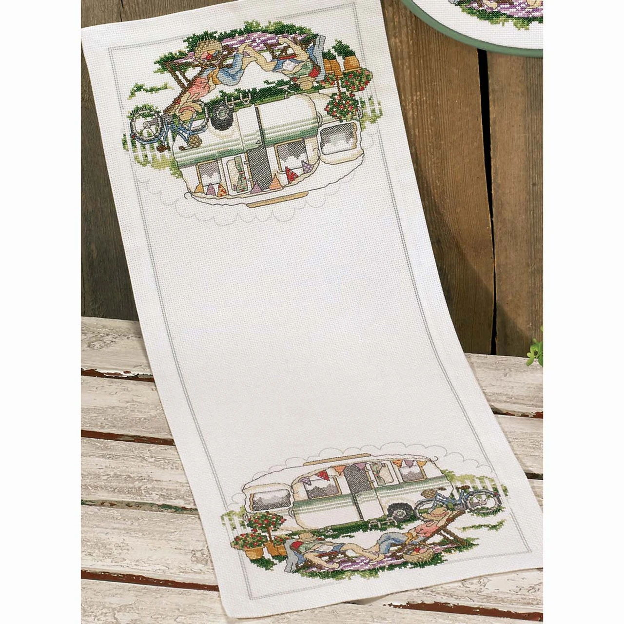 Permin Camping Life Table Runner Counted Cross-Stitch Kit 1 Permin Camping Life Table Runner Counted Cross-Stitch Kit