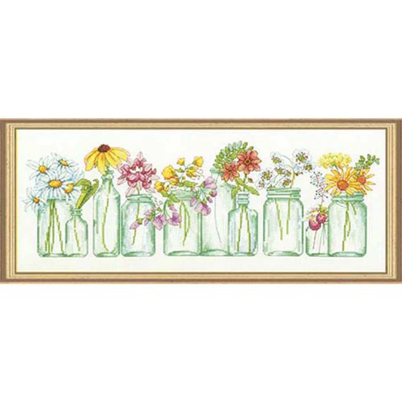Dimensions Mason Jar Lineup Counted Cross-Stitch Kit 1 Dimensions Mason Jar Lineup Counted Cross-Stitch Kit