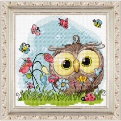 Luca-S Happy Owl Counted Cross-Stitch Kit