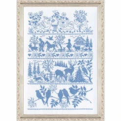 Herrschners Blue Countryside Sampler Counted Cross-Stitch Kit