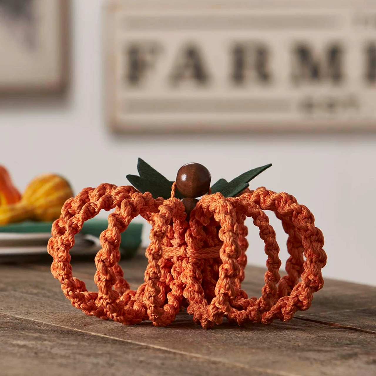 Herrschners Harvest Pumpkin Macrame 1 Herrschners Harvest Pumpkin Macrame