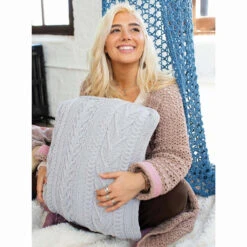 Lion Brand Cable Rhapsody Pillow Knit Kit