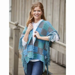 Herrschners Plaid Ruana Crochet Kit