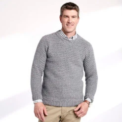 Caron Crew Neck Pullover Crochet Kit