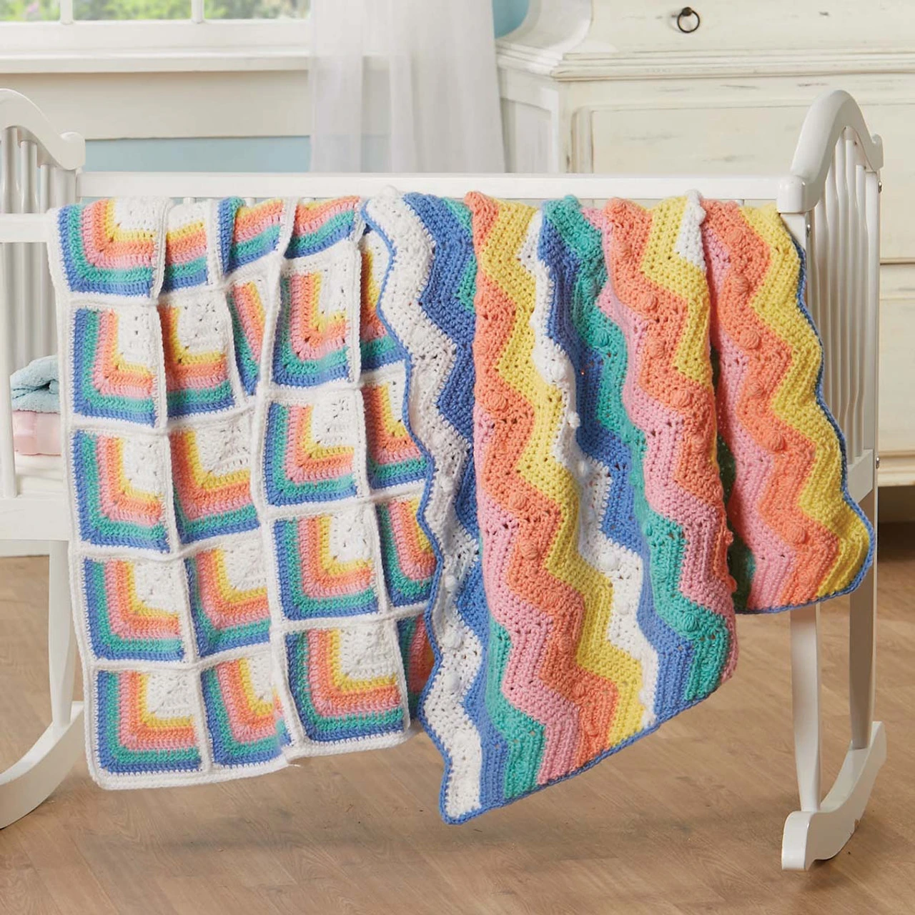 Herrschners Playtime Rainbow Blankets Crochet Kit 1 Herrschners Playtime Rainbow Blankets Crochet Kit
