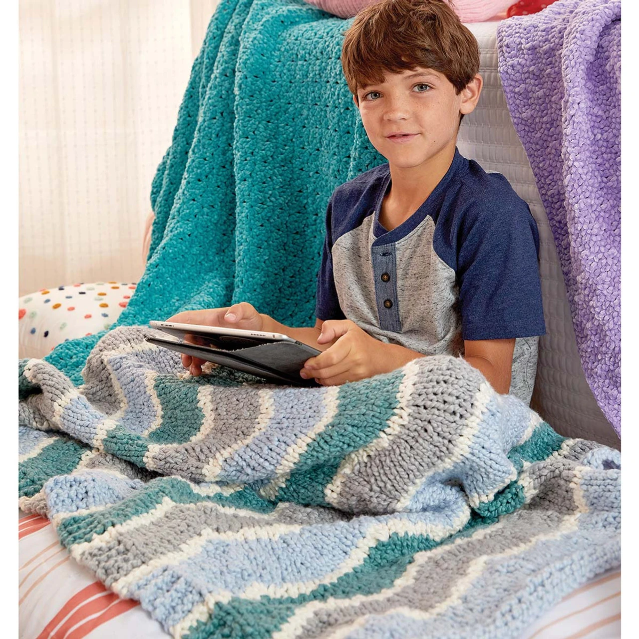 Premier® Premier Chunky Chevron Blanket Yarn Kit 1 Premier® Premier Chunky Chevron Blanket Yarn Kit