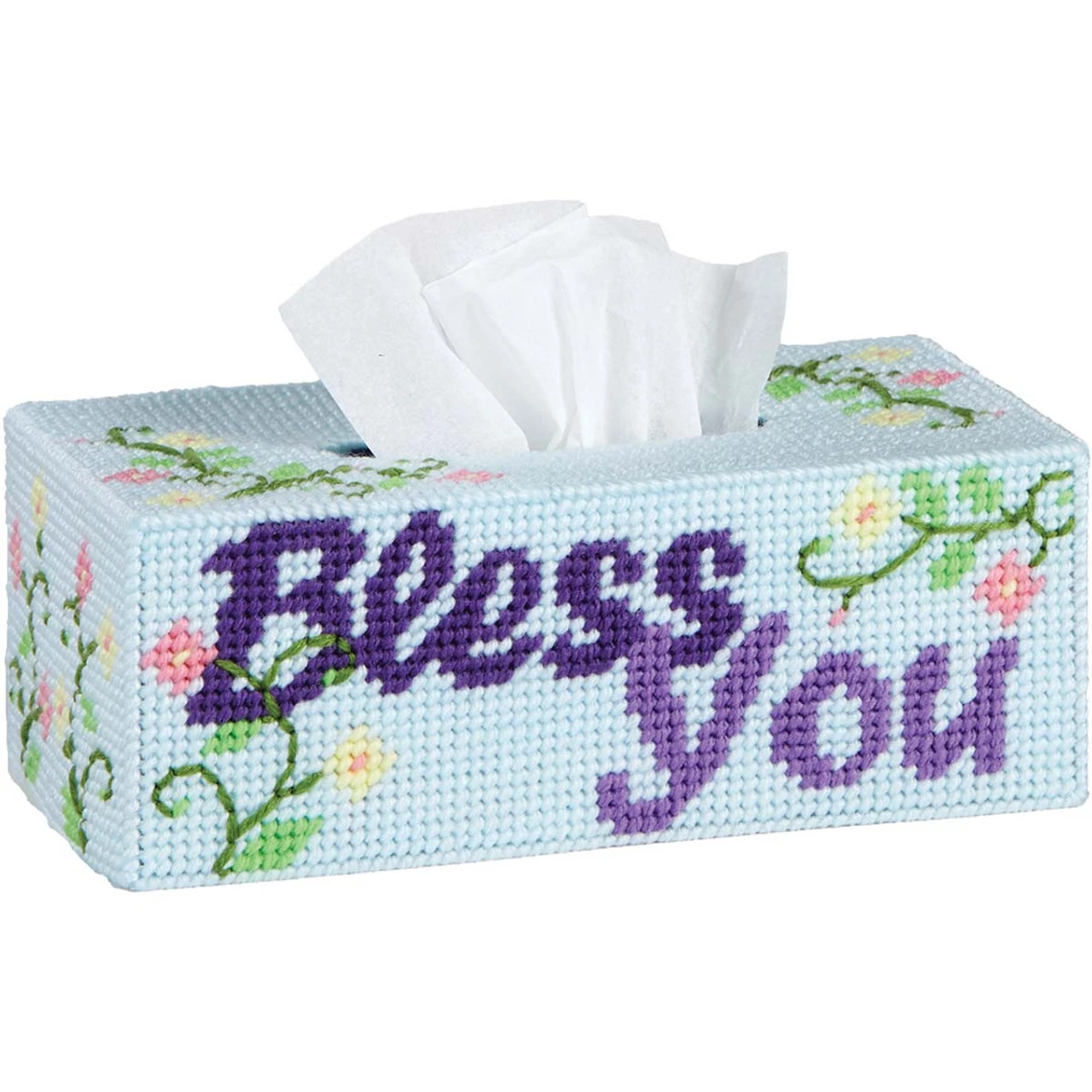 Herrschners Bless You Tissue Box Plastic Canvas Kit 1 Herrschners Bless You Tissue Box Plastic Canvas Kit