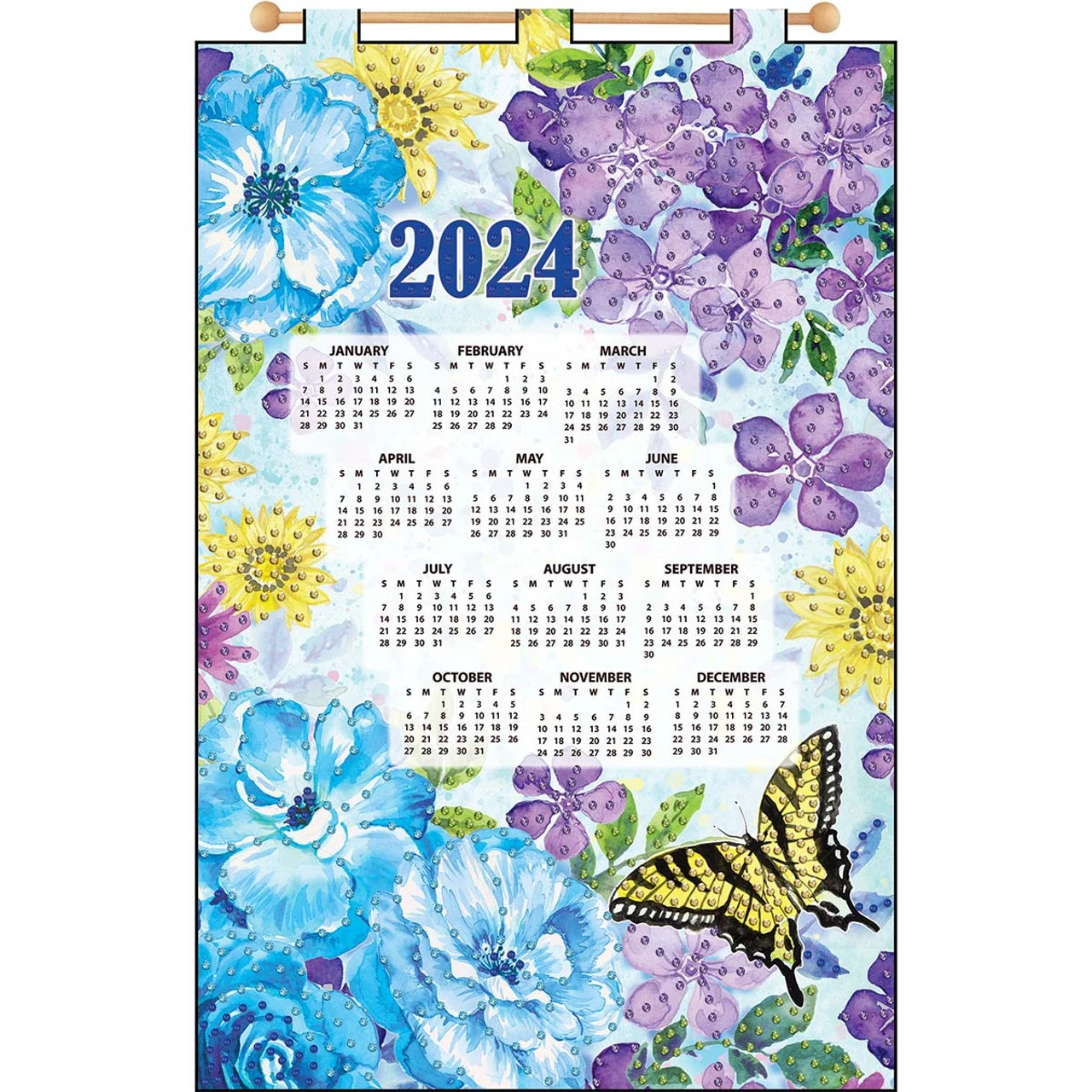 Design Works Butterfly Floral Calendar Felt & Sequin Kit 1 Design Works Butterfly Floral Calendar Felt & Sequin Kit