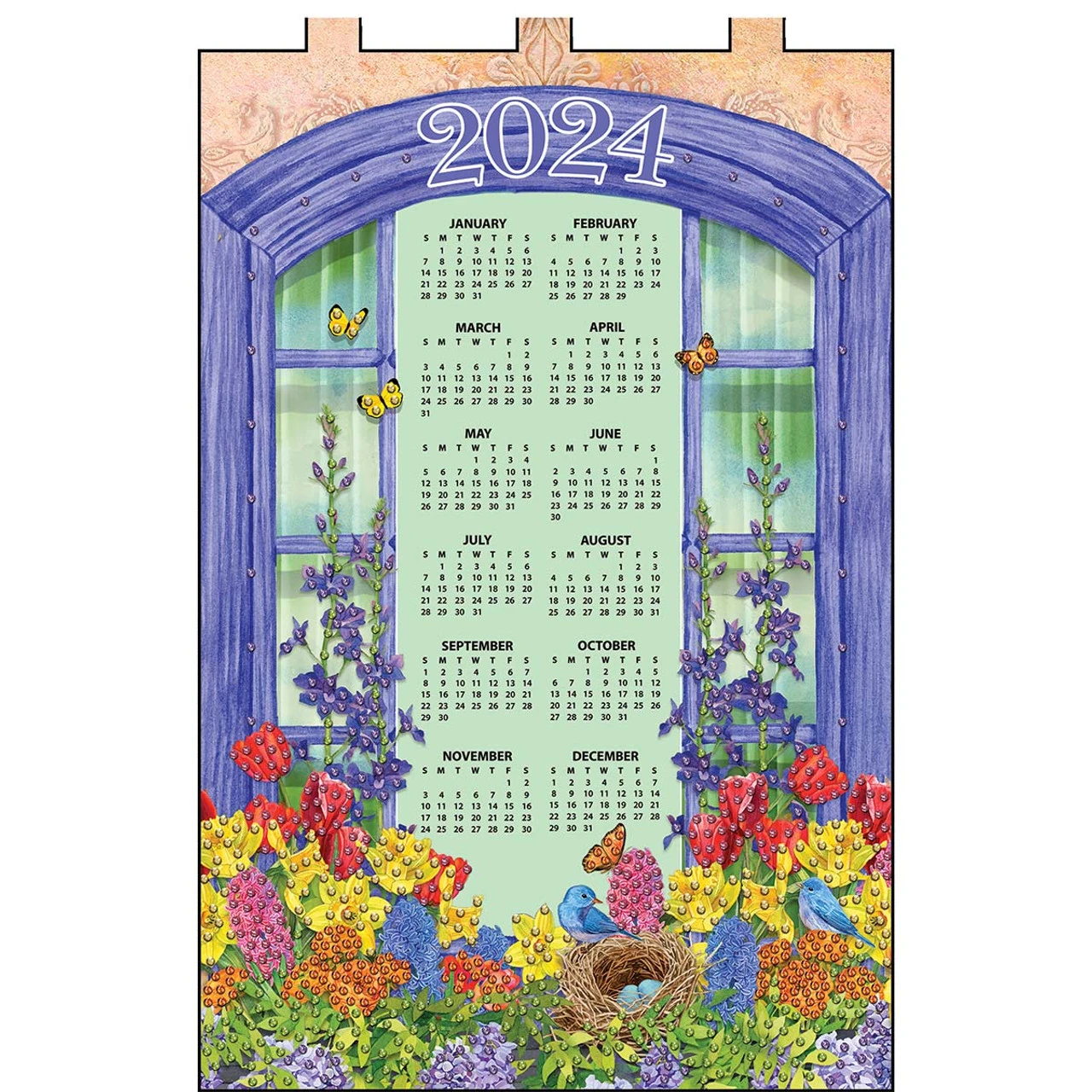 Design Works Floral Window Calendar Felt & Sequin Kit 1 Design Works Floral Window Calendar Felt & Sequin Kit