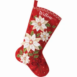 Bucilla Posh Poinsettia Stocking Kit