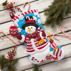 Bucilla Peppermint Snowman Stocking Kit 5 Bucilla Peppermint Snowman Stocking Kit -Craft Haven Sales 500370 3 21013.1695657584