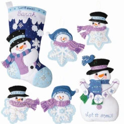 Bucilla Let It Snow Snowman Ensemble Felt & Sequin Kit